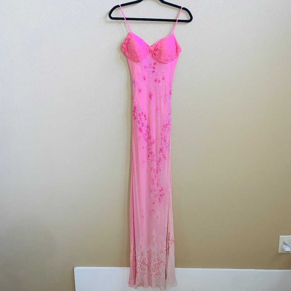 Lillie Rubin Vintage Beaded Ombre Gown Dress RARE